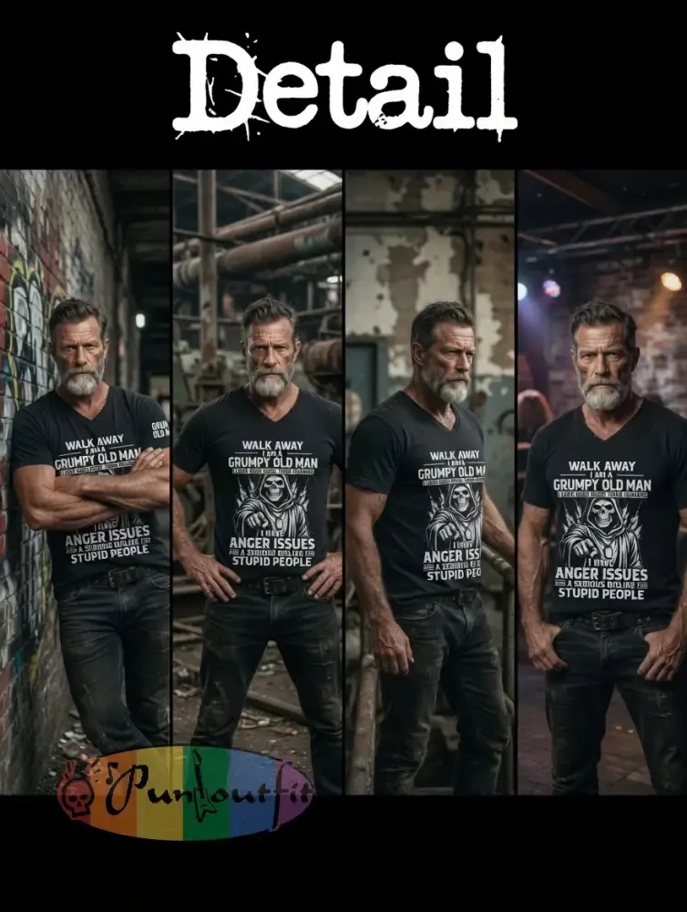 Men's Grumy Man Printed Vintage Fashion Loose Short Sleeve T-Shirt
