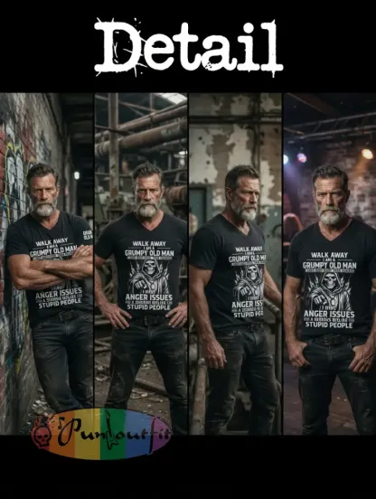 Men's Grumy Man Printed Vintage Fashion Loose Short Sleeve T-Shirt