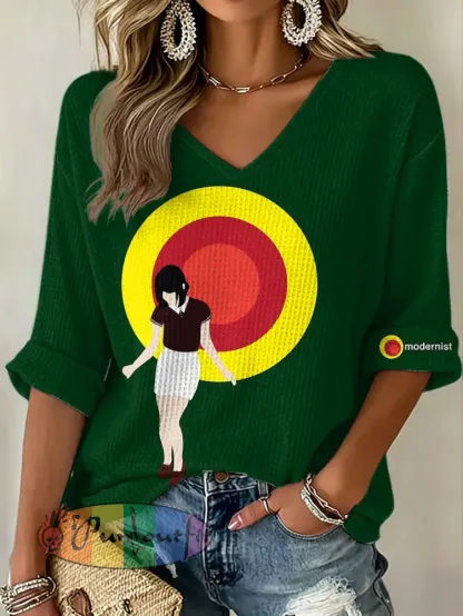 Women’s UK Mods Music Lover Printed Waffle T-shirt