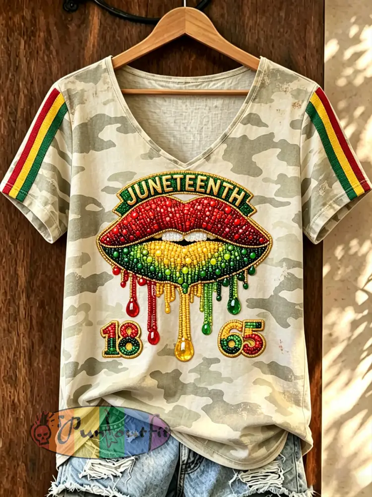Women’s Juneteenth 1865 Short-sleeved T-shirt - Khaki · S