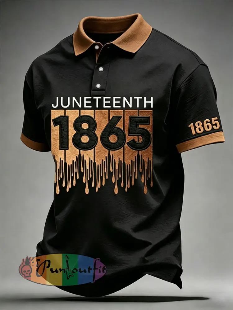 Men’s Juneteenth Print Casual Polo