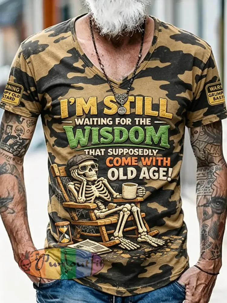 Men’s Old Fuckers Club Printed Vintage Fashion Loose Short Sleeve T-Shirt