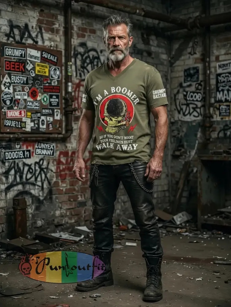 Men’s Old Fuckers Club Printed Vintage Fashion Loose Short Sleeve T-Shirt