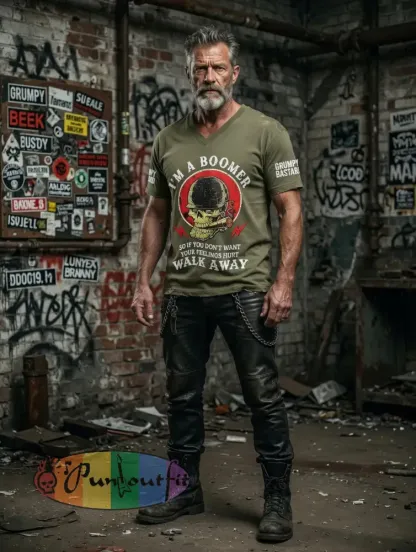Men’s Old Fuckers Club Printed Vintage Fashion Loose Short Sleeve T-Shirt