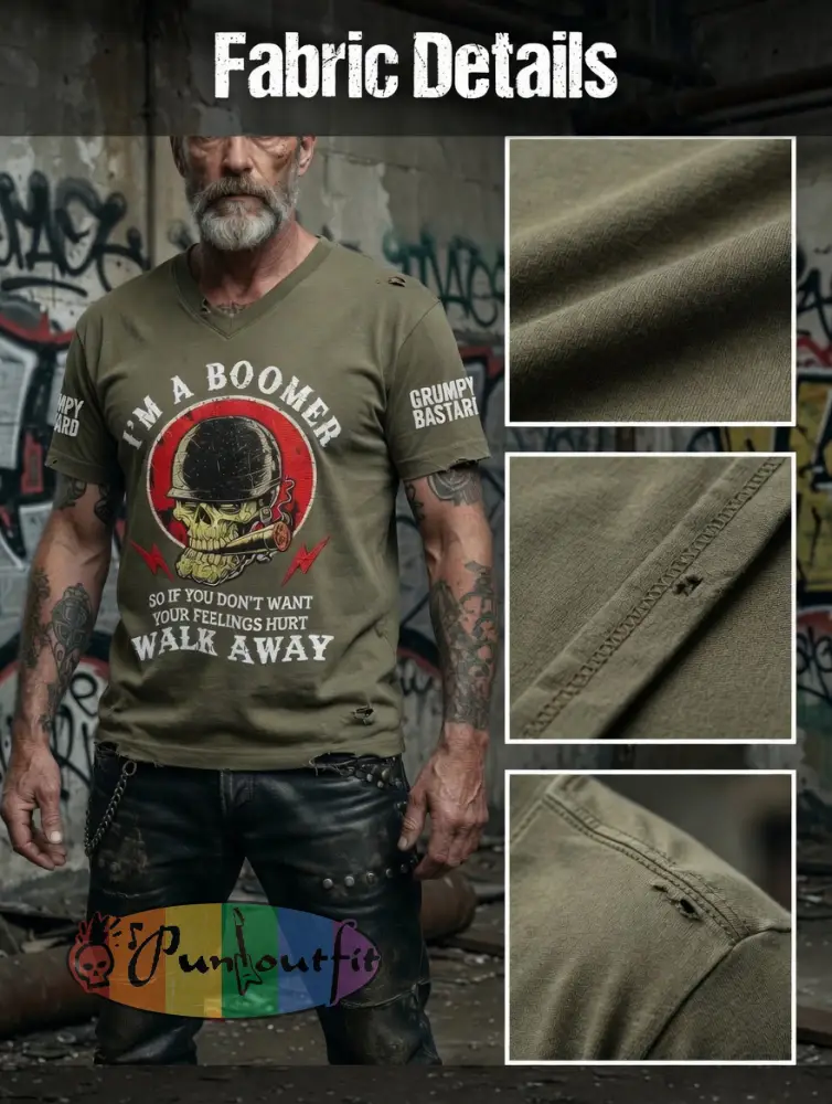 Men’s Old Fuckers Club Printed Vintage Fashion Loose Short Sleeve T-Shirt