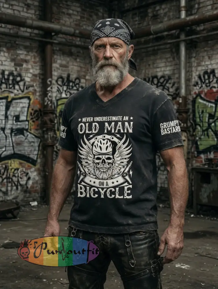 Men’s Old Fuckers Club Printed Vintage Fashion Loose Short Sleeve T-Shirt