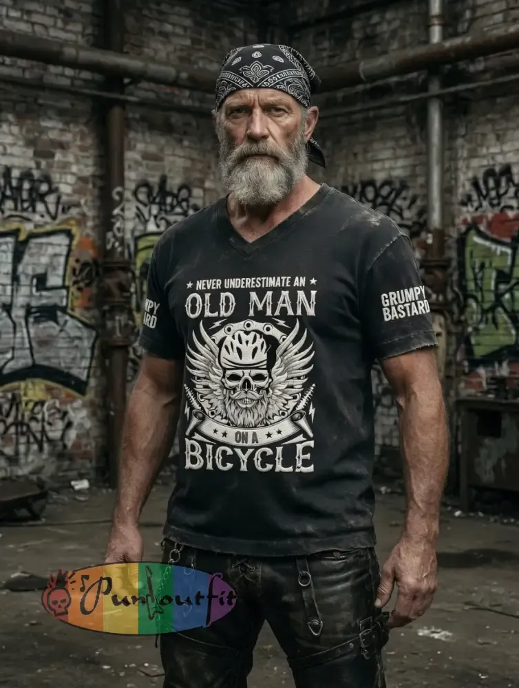 Men’s Old Fuckers Club Printed Vintage Fashion Loose Short Sleeve T-Shirt