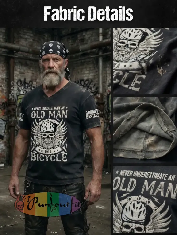 Men’s Old Fuckers Club Printed Vintage Fashion Loose Short Sleeve T-Shirt