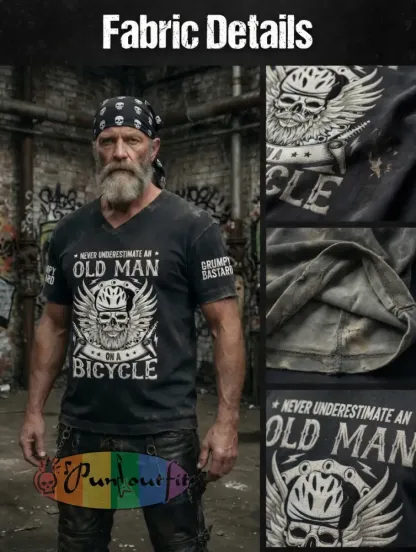 Men’s Old Fuckers Club Printed Vintage Fashion Loose Short Sleeve T-Shirt