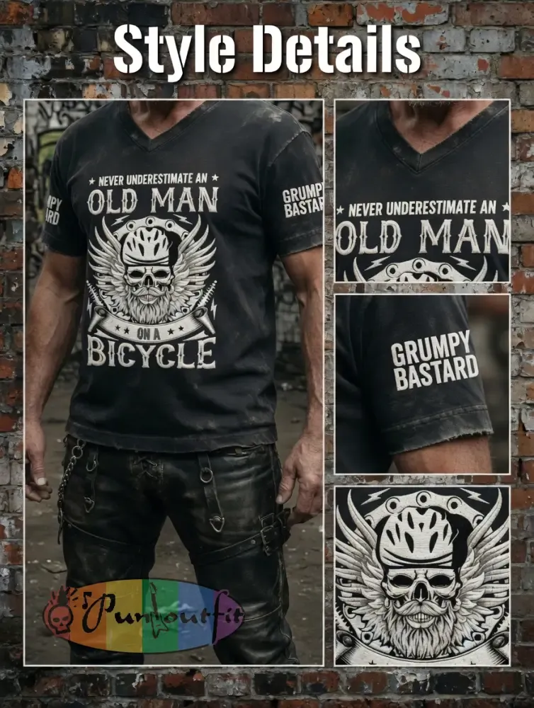 Men’s Old Fuckers Club Printed Vintage Fashion Loose Short Sleeve T-Shirt
