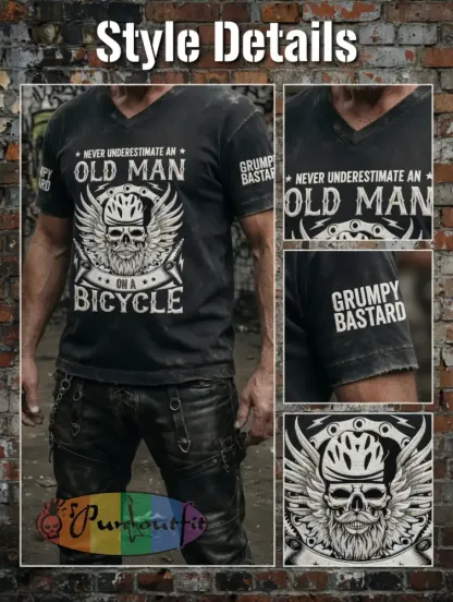 Men’s Old Fuckers Club Printed Vintage Fashion Loose Short Sleeve T-Shirt