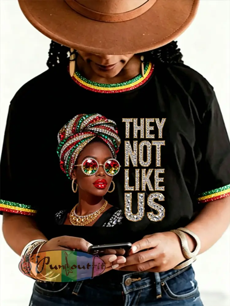Women’s They Not Like Us Short-sleeved T-shirt - Black · S