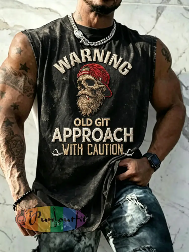 Men’s Casual Old Fuckers Club Printed Tank Top