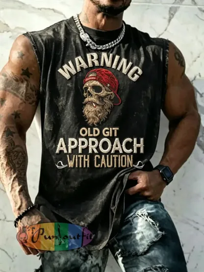 Men’s Casual Old Fuckers Club Printed Tank Top