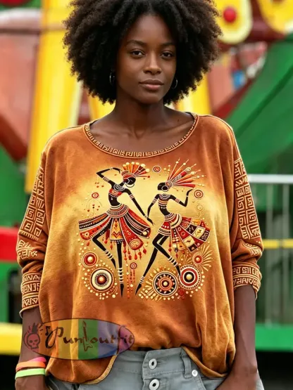 Women’s June Festival Character Print Gradient Casual T-shirt