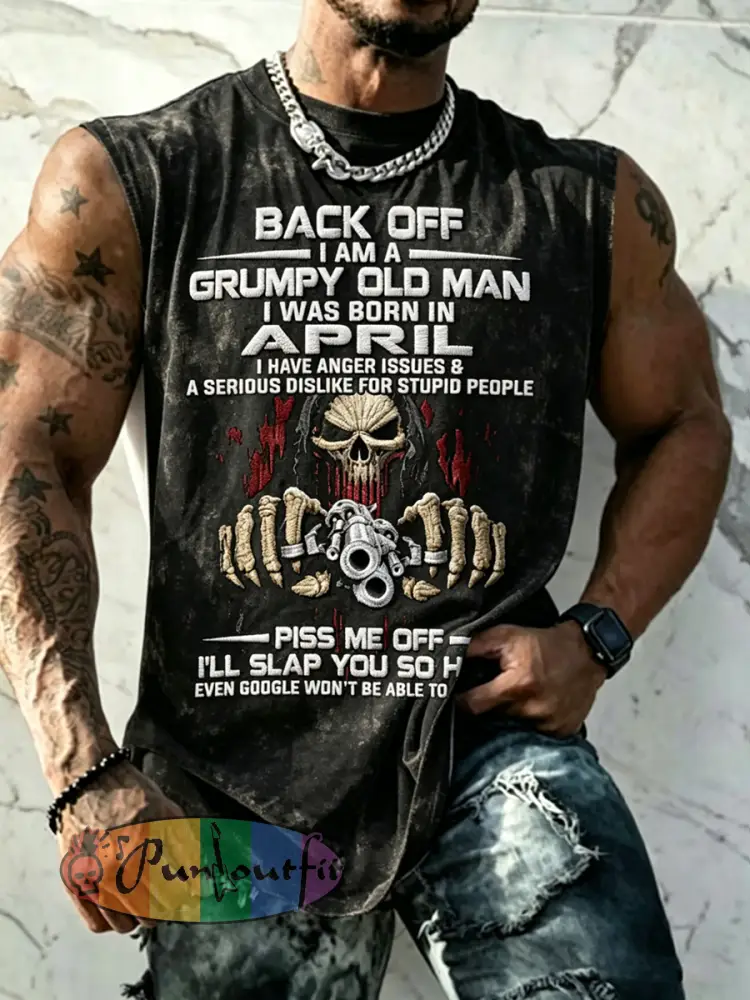 Men’s Casual Old Fuckers Club Printed Tank Top