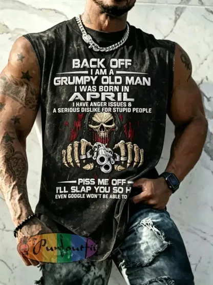 Men’s Casual Old Fuckers Club Printed Tank Top