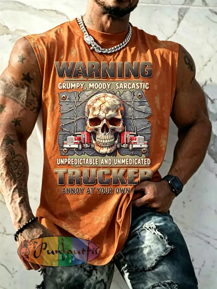 Men’s Casual Old Fuckers Club Printed Tank Top