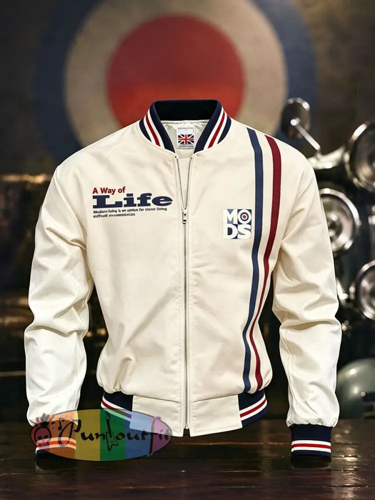 Men’s UK Mods Music Lover Printed Monkey Jacket