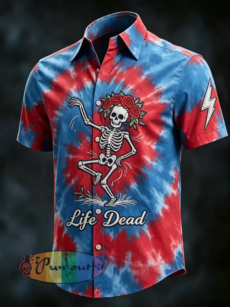 Men’s Life Dead Print Casual Short Sleeved Shirt