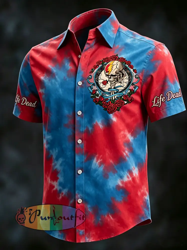 Men’s Life Dead Print Casual Short Sleeved Shirt