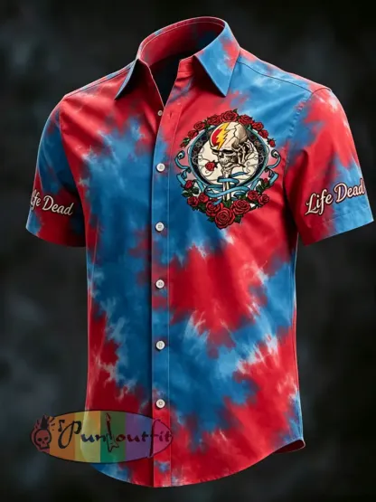 Men’s Life Dead Print Casual Short Sleeved Shirt