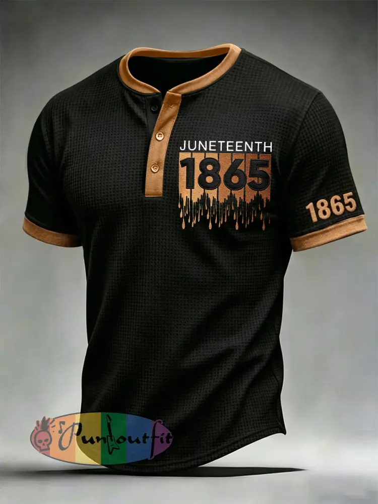 Men’s Juneteenth Print Waffle Tee - Black · S