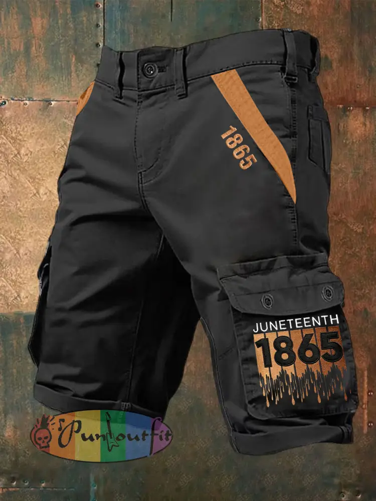 Men’s Juneteenth Print Casual Shorts - Black · S