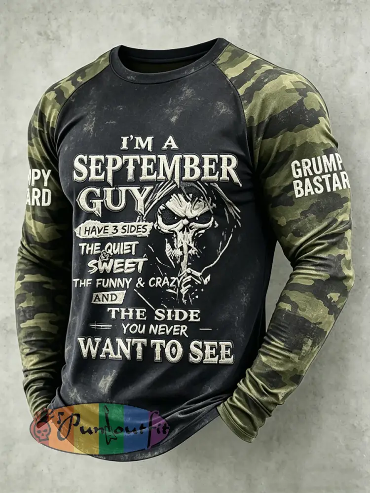 Men’s Grumy Old Man Printed Raglan Sleeve T-shirt