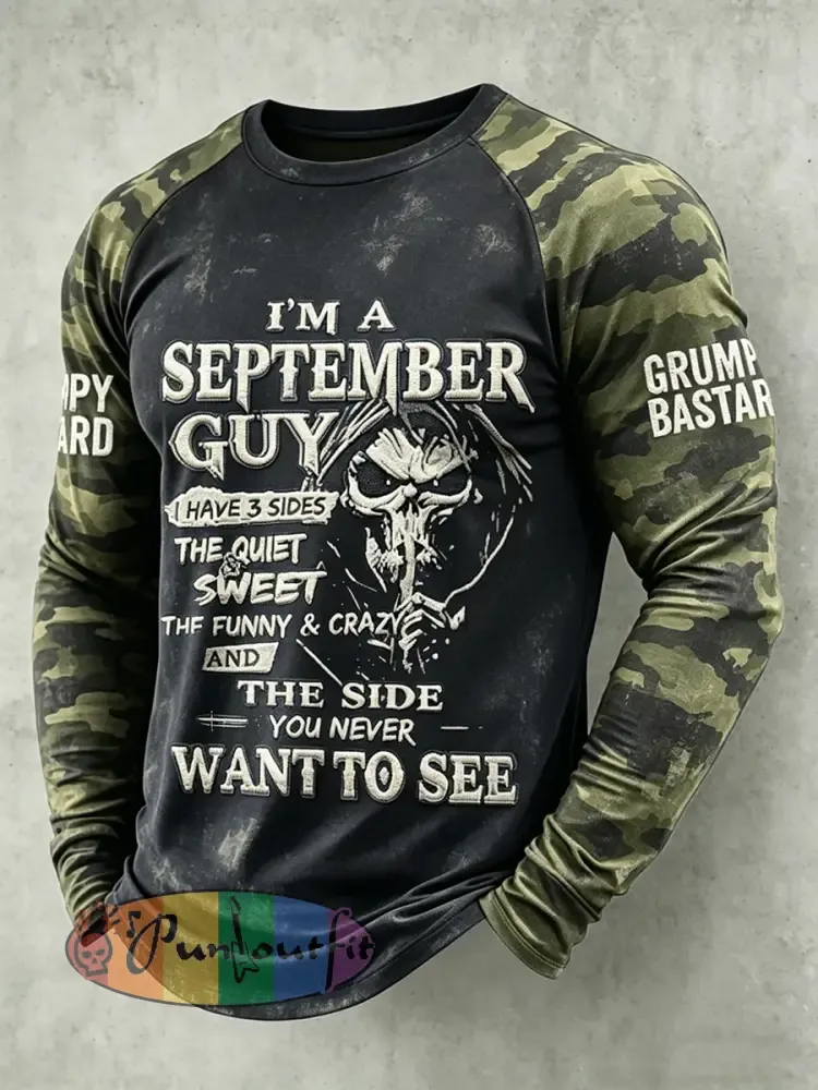 Men’s Grumy Old Man Printed Raglan Sleeve T-shirt