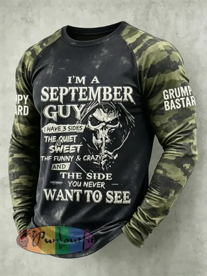 Men’s Grumy Old Man Printed Raglan Sleeve T-shirt