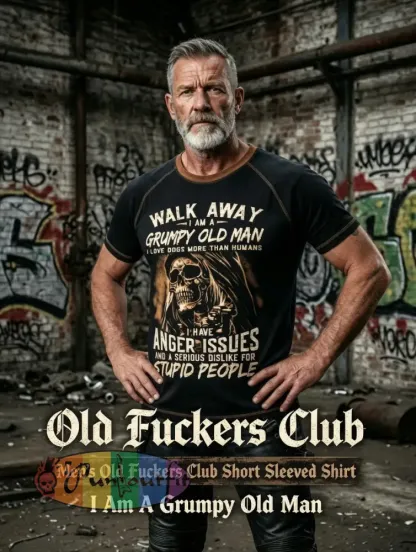Men’s Old Fuckers Club Printed Vintage Fashion Loose Short Sleeve T-Shirt
