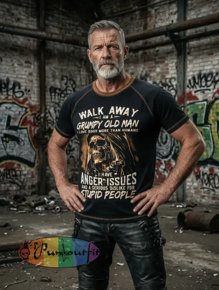 Men’s Old Fuckers Club Printed Vintage Fashion Loose Short Sleeve T-Shirt