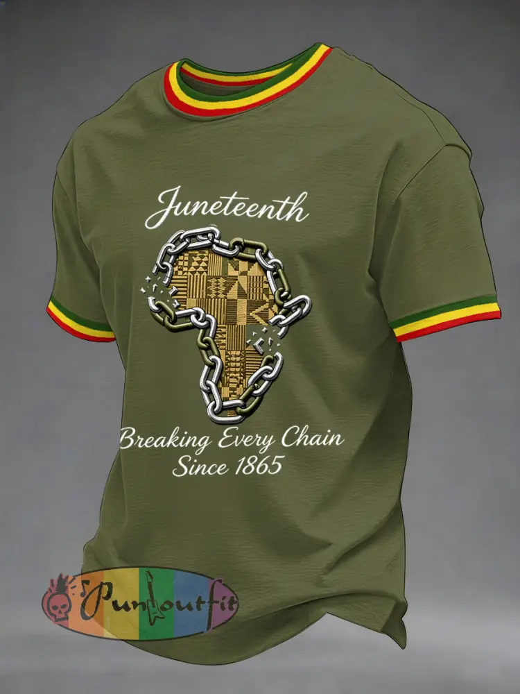Men’s Juneteenth Breaking Every Chain Since 1865 Print Tee