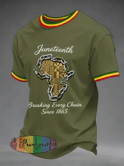 Men’s Juneteenth Breaking Every Chain Since 1865 Print Tee