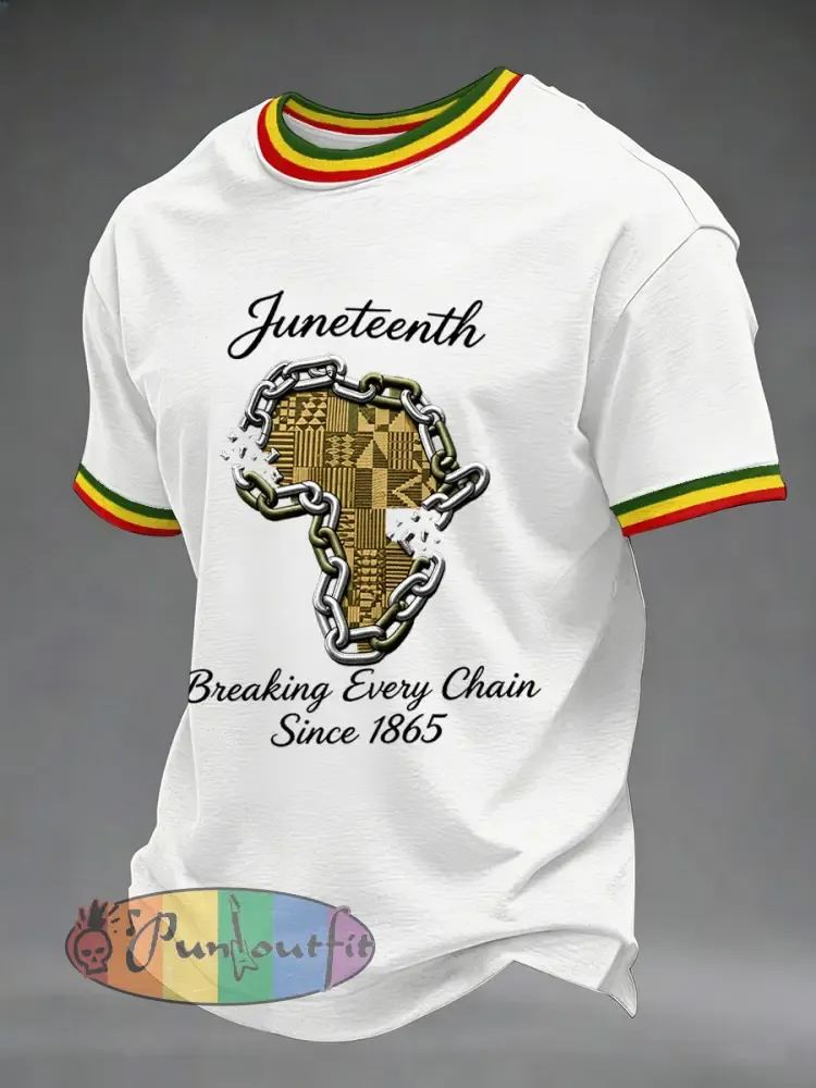Men’s Juneteenth Breaking Every Chain Since 1865 Print Tee