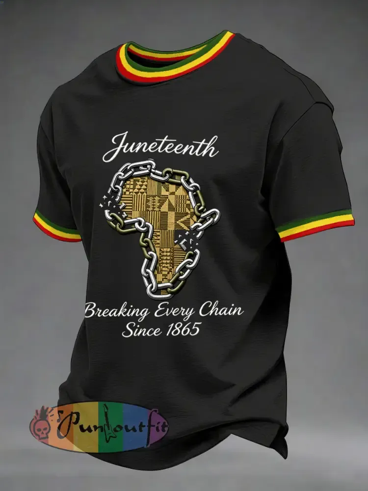 Men’s Juneteenth Breaking Every Chain Since 1865 Print Tee