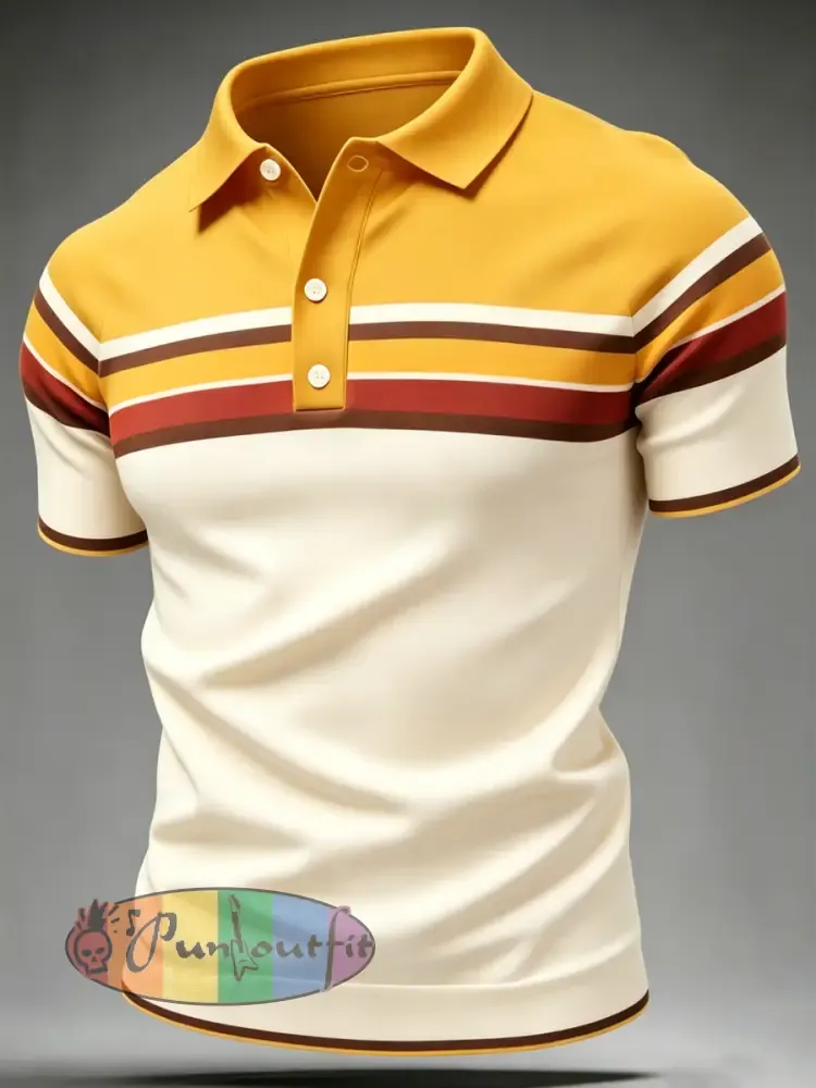 Men’s Retro polo shirt - C · S