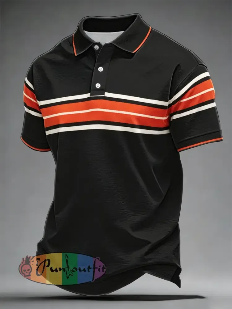 Men’s Retro polo shirt - Black · S