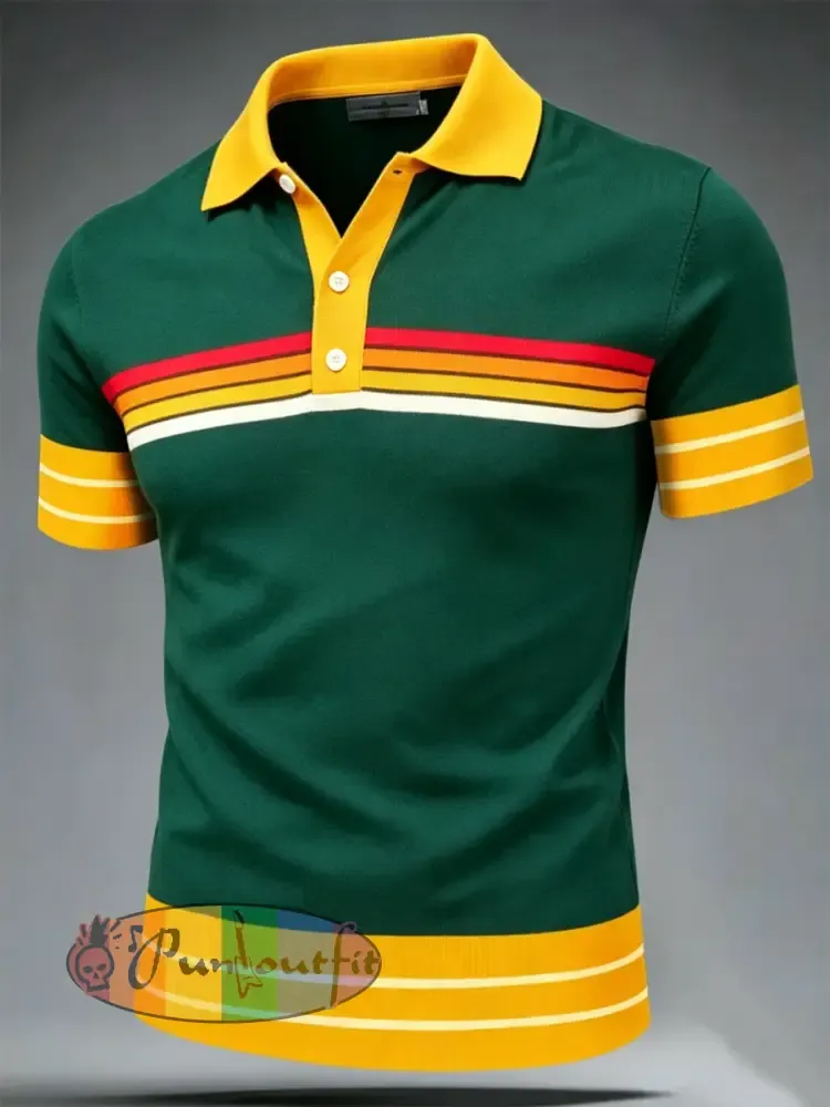 Men’s Retro polo shirt - Green · S