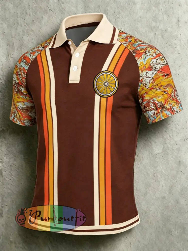 Men’s Retro three buttons shoulder sleeve - As picture · S