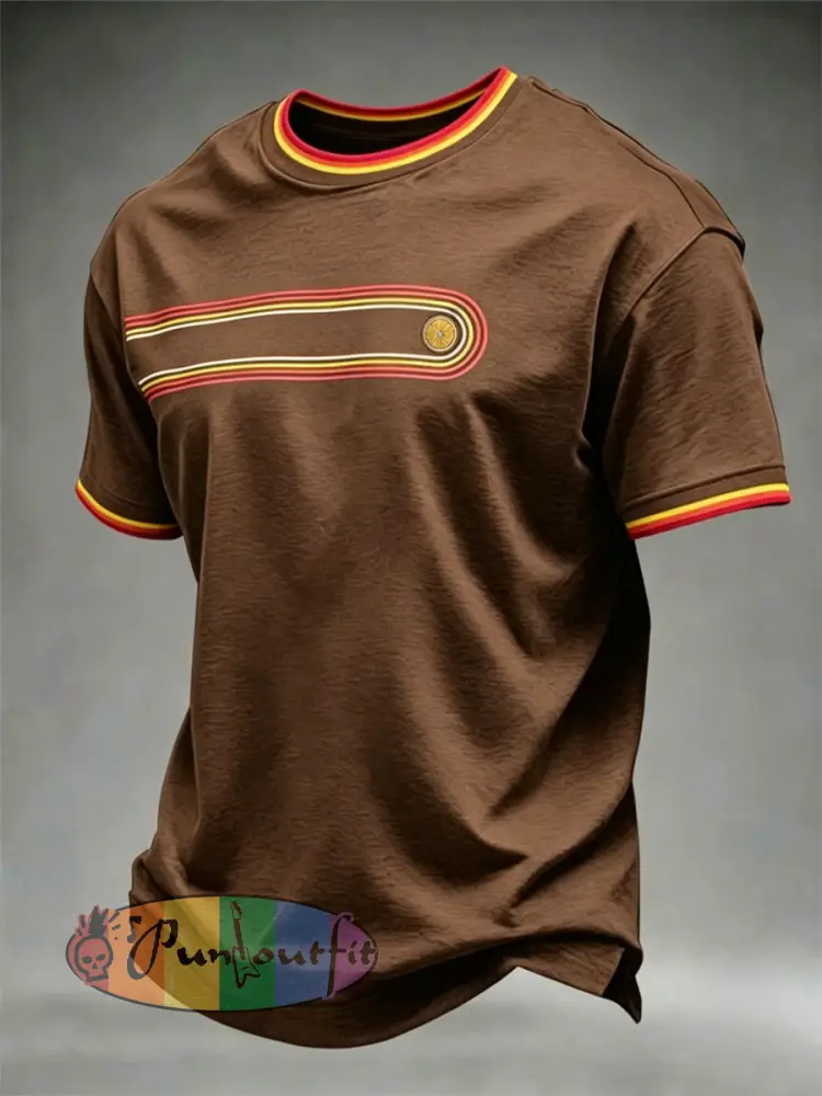 Men’s Retro short sleeves t-shirt - Coffee · S