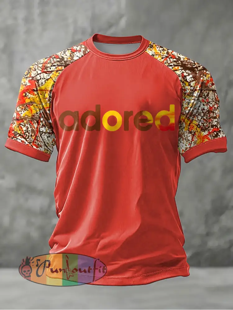 Men’s Lemon Roses Music Lover Printed short sleeve t-shirt - Red · S