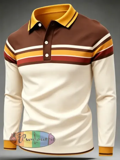 Men’s Retro long sleeve polo - As picture · S