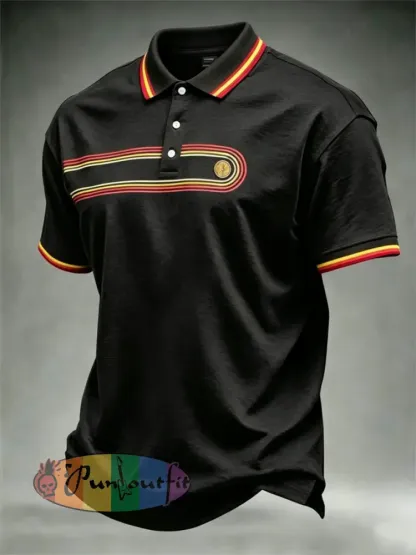 Men’s Retro polo shirt - Black · S