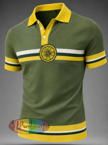 Men’s Lemon Roses Music Lover Printed polo shirt - As picture · S