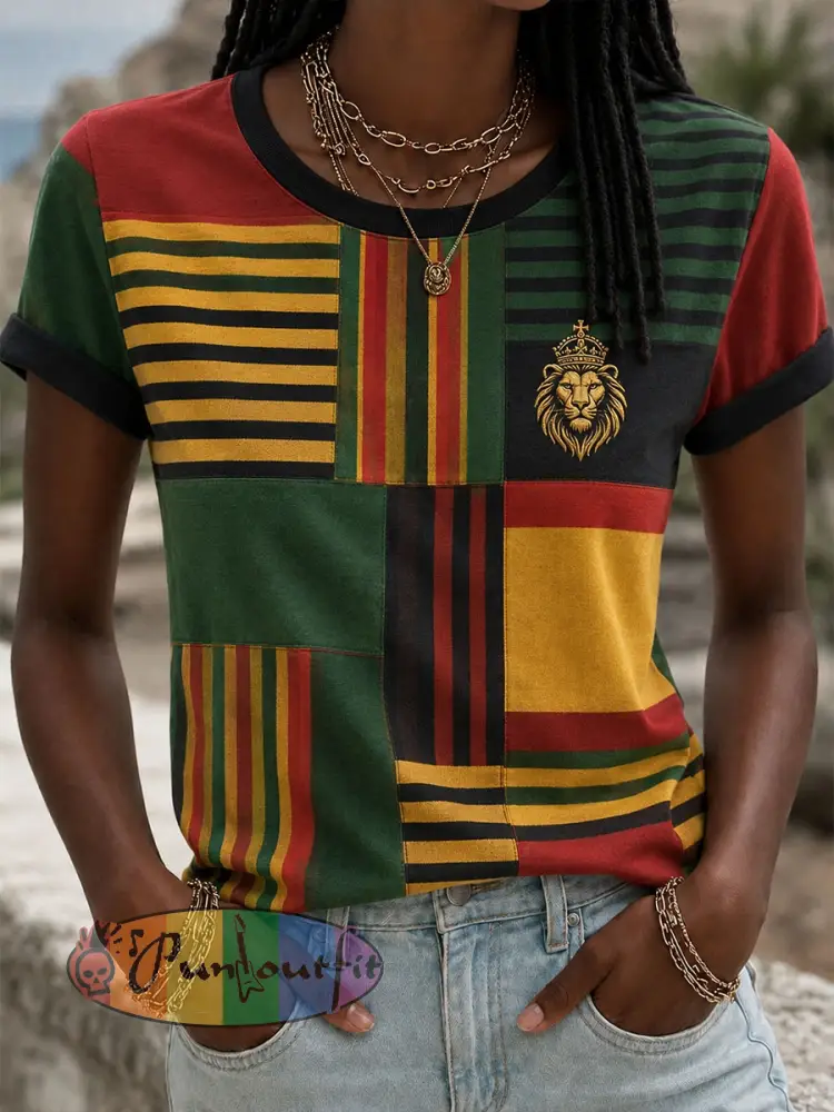 Women’s Reggae Lion T-Shirt - As picture · S