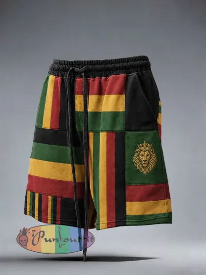 Men’s Reggae Lion Shorts - As picture · S
