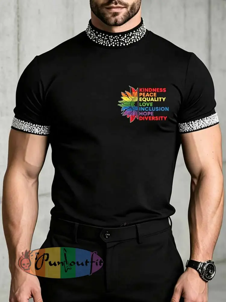 Men’s Pride Month Art Pattern Print Casual T-Shirt - As picture · M