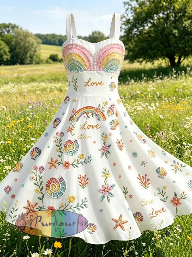 Women’s Fashion Pride Month Art Pattern Printed Casual Dress - As picture · M